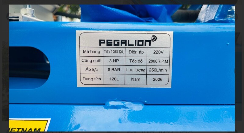 Thông số máy nén khí 120L 3HP