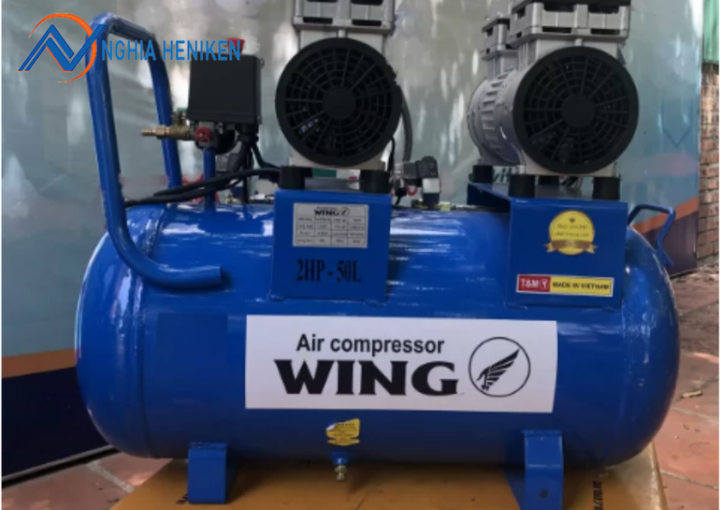 Máy nén khí trục vít không dầu Wing 50L
