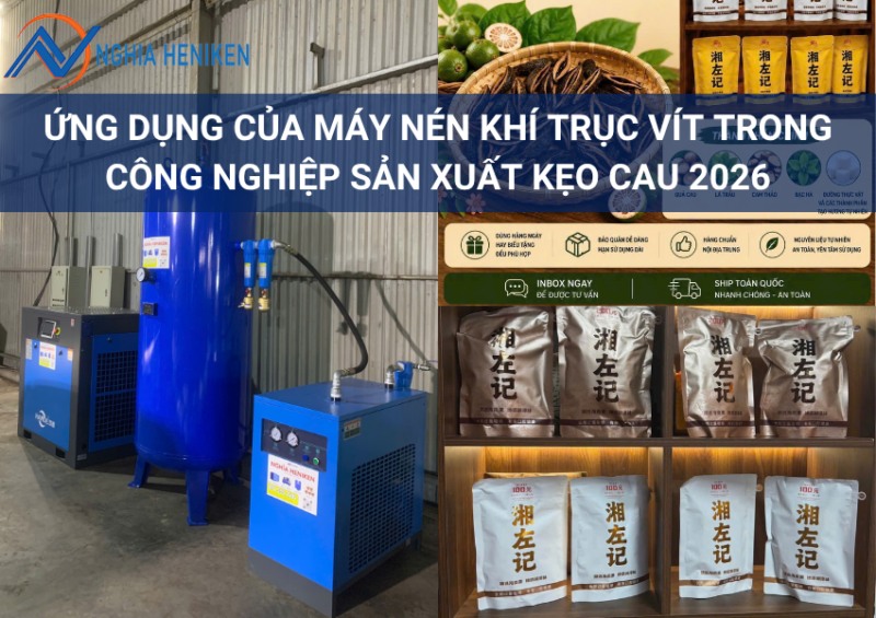 Ứng dụng của máy nén khí trục vít trong công nghiệp sản xuất kẹo cau